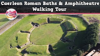 CAERLEON ROMAN BATHS amp AMPHITHEATRE WALES  Walking Tour  Pinned on Places [upl. by Phillipp]