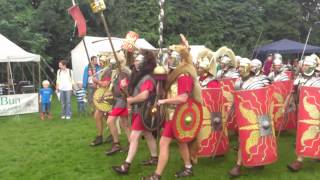 Roman Reenactment at the Amphitheatre in Caerleon Marching In [upl. by Zhang701]