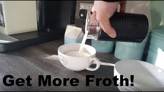 How to Get More Froth from Your Nespresso Coffee Aeroccino  Nespresso tips and help [upl. by Frissell]